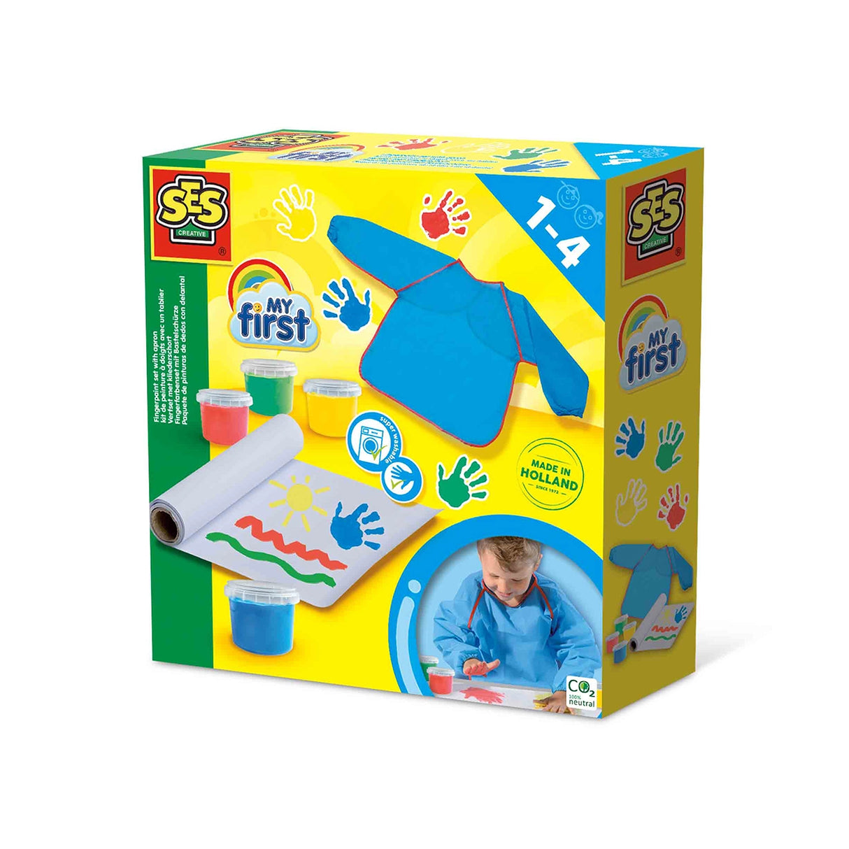 SES Creative - Min første - Fingermaling med forklæde