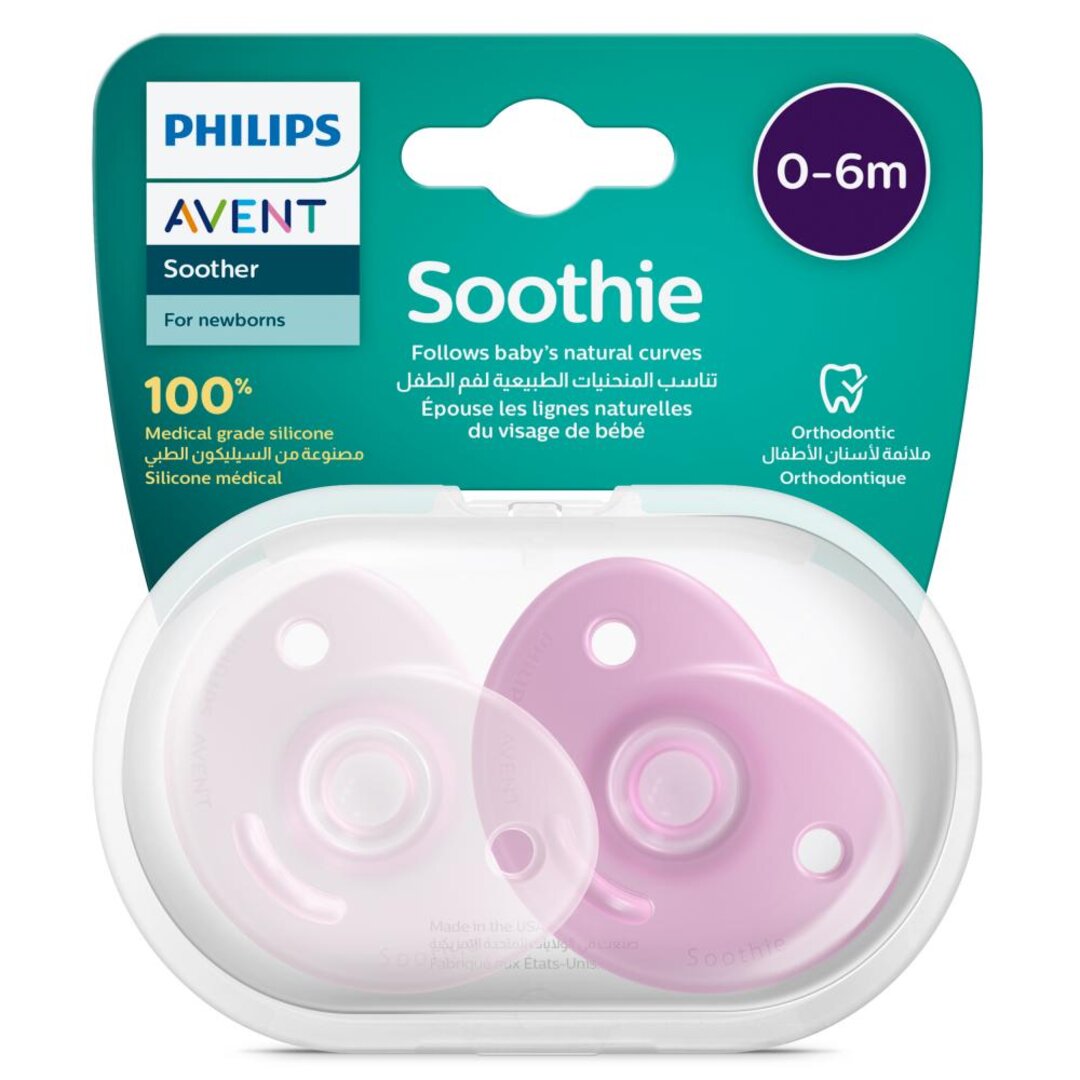 Philips Avent Soothie - "Lyserød/lilla" - 0-6mdr