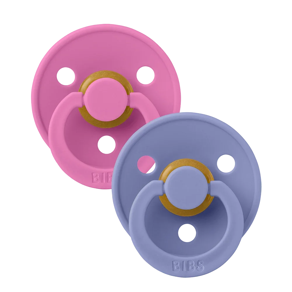 BIBS Pacifier Colour 2 PACK Latex Bubblegum/Peri