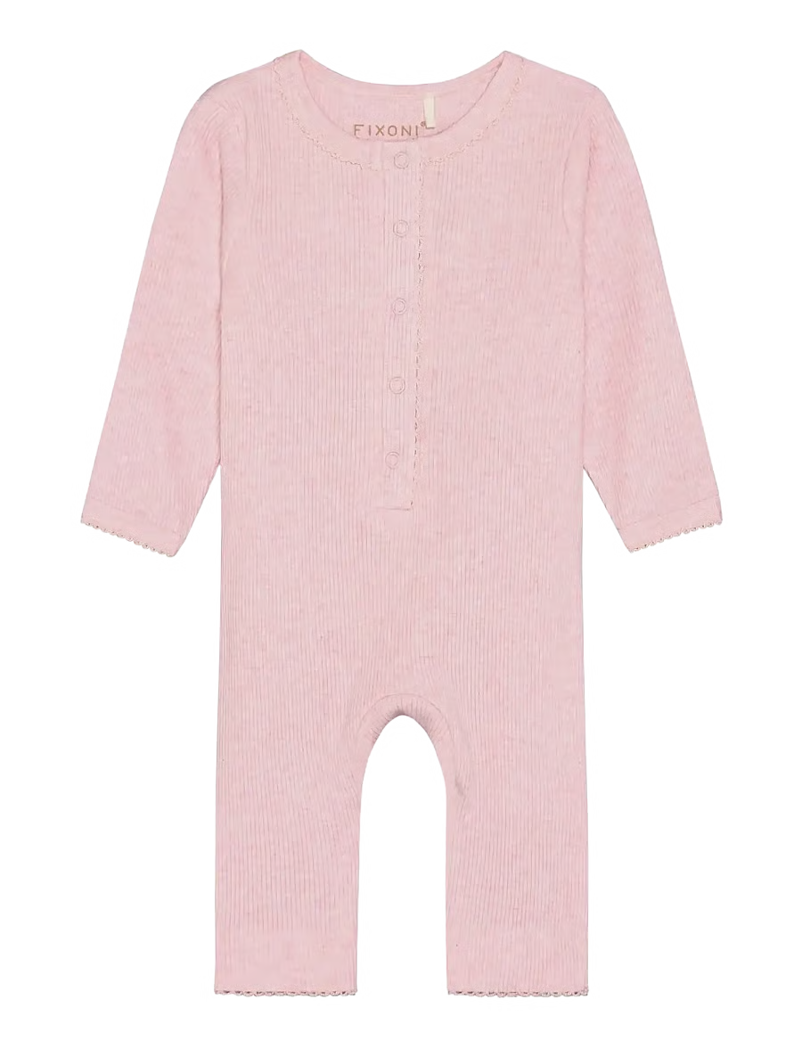 Fixoni Rompers LS Melange Rib - Langærmede 423104