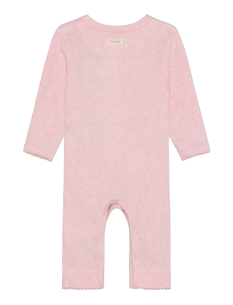 Fixoni Rompers LS Melange Rib - Langærmede 423104