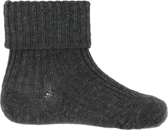 MP 589 Wool Socks Rib 497 Dark Grey