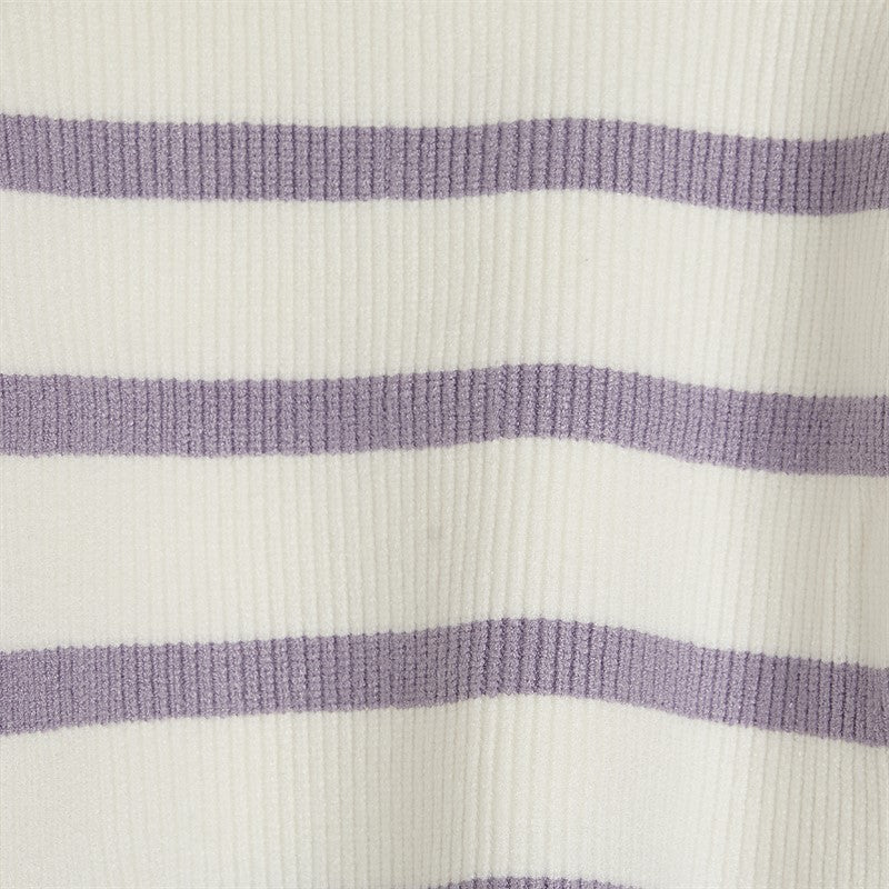 Name It Piger Vnilla Strikket Sweater Cloud Dancer/Lavender Grey