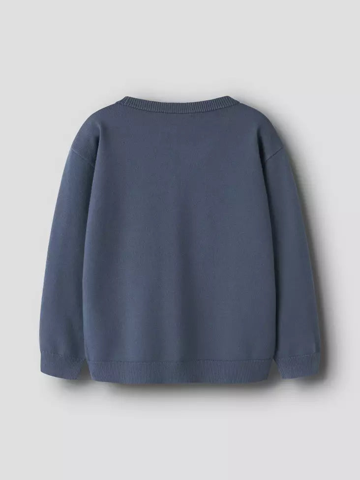name it nmmkette ls loose knit card vintage indigo