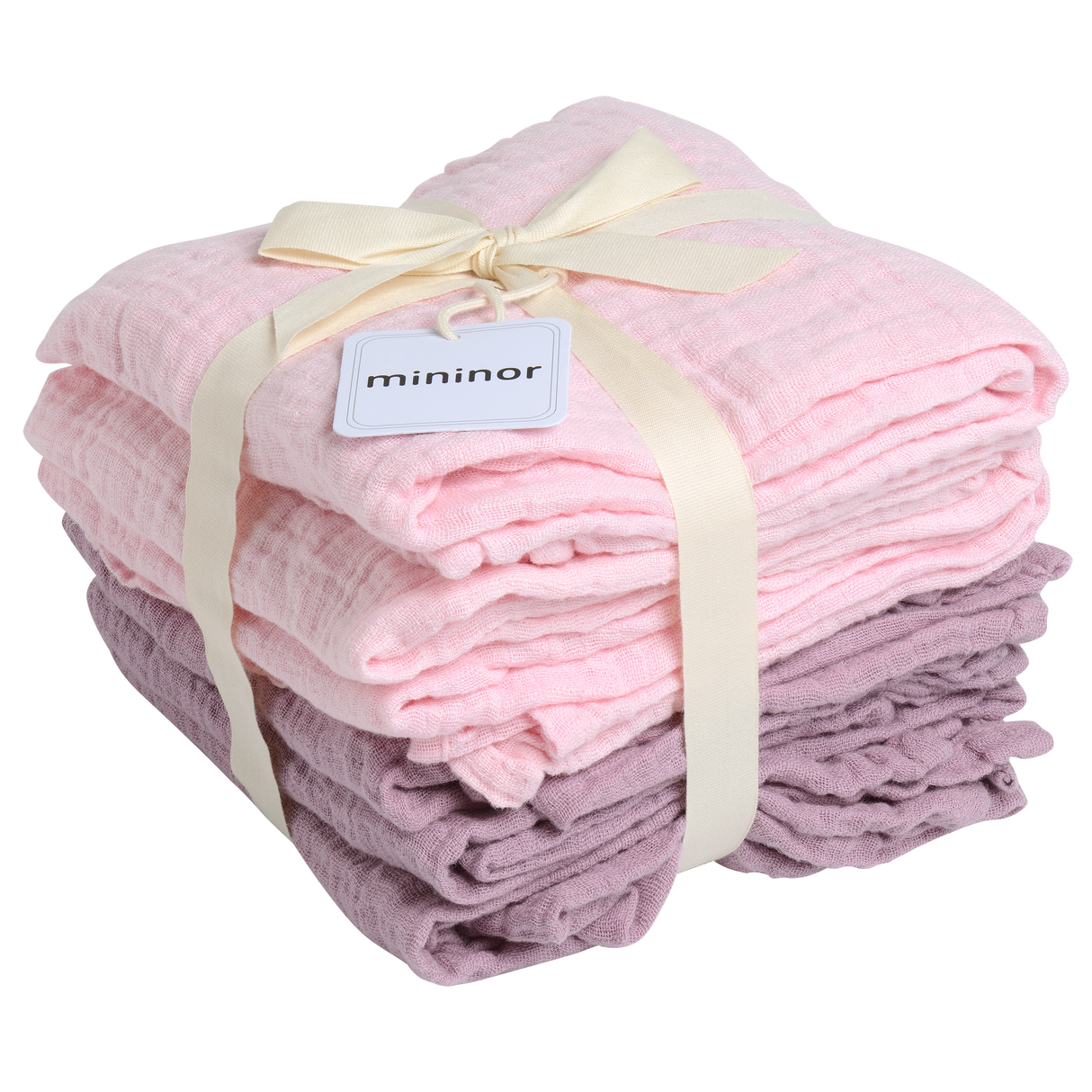 Økologisk Stofble Forvasket 3xRosa/3xLilla