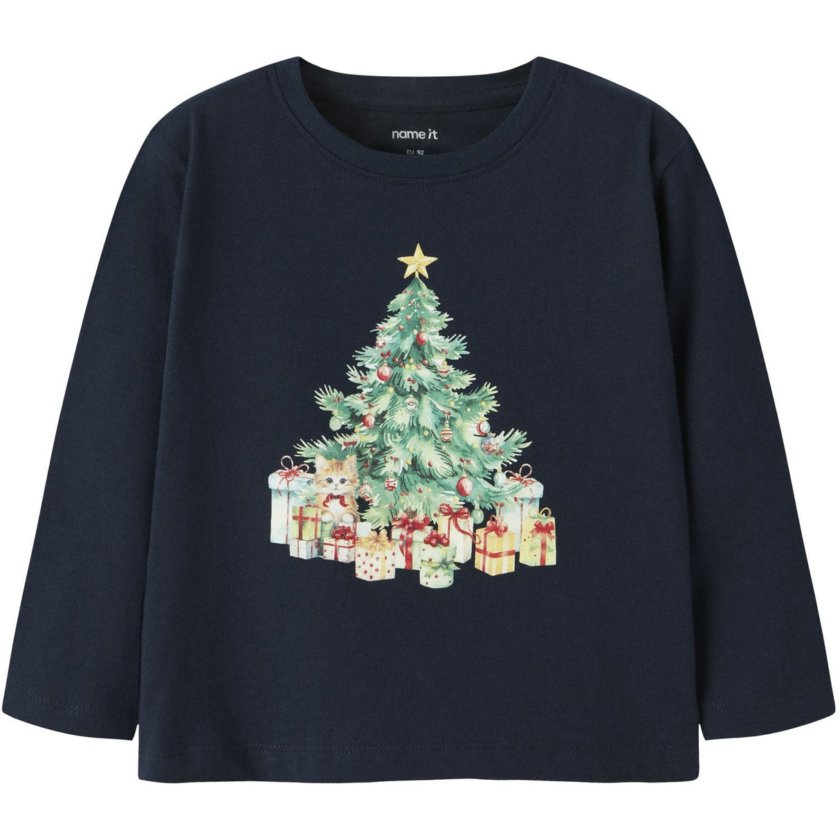 Name It Navy Blazer Xmas Tree Cat Nmfvosmas Ls Nreg Top