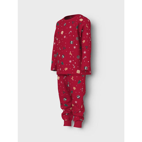 Name It Jester Red Xmas AOP Red Nmnvismas Ls Nightset