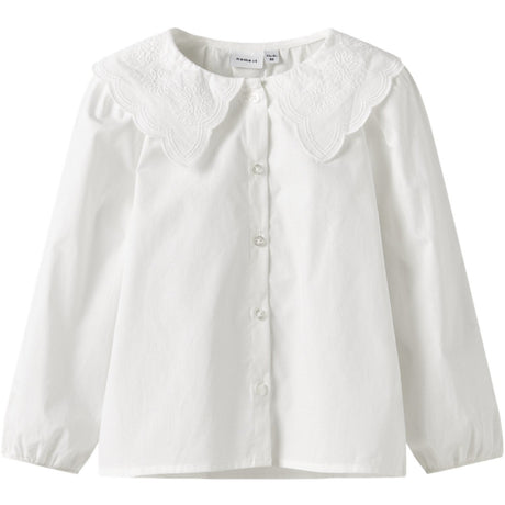 Name It Bright White Nmfrollaring Ls Shirt