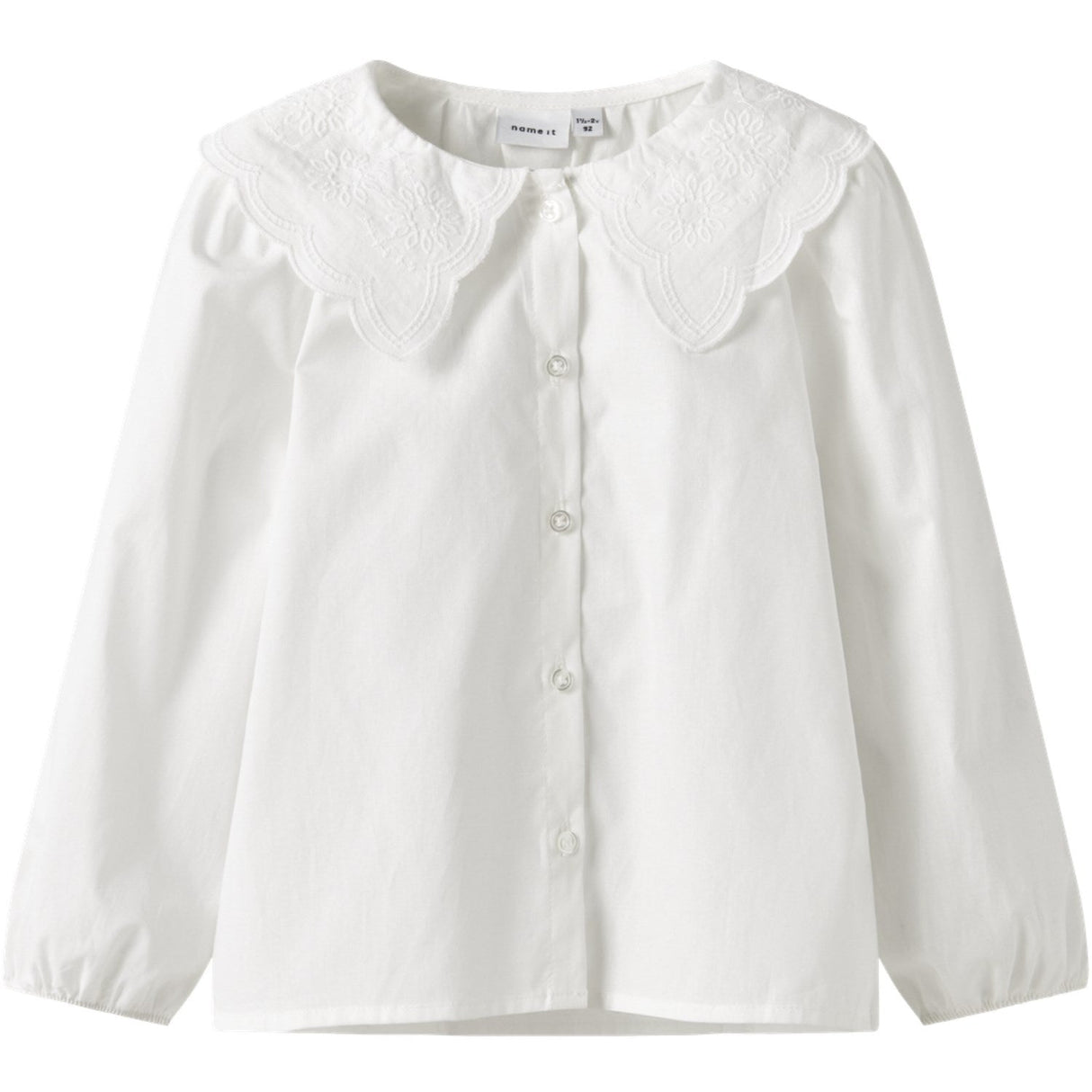 Name It Bright White Nmfrollaring Ls Shirt