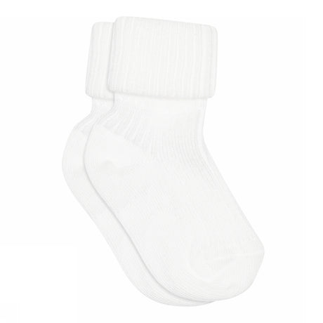 Cotton rib baby socks - White