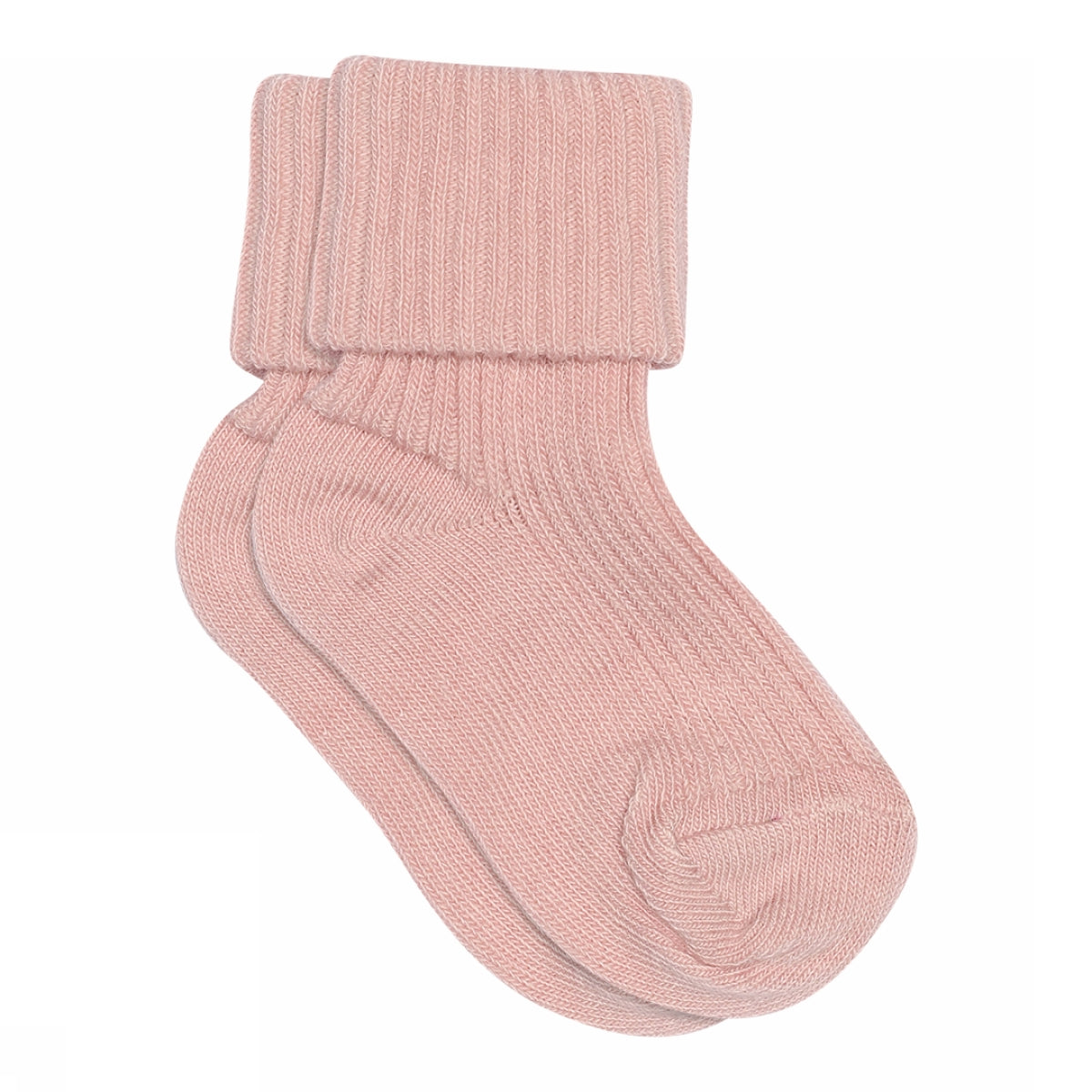 Cotton rib baby socks - Silver Pink