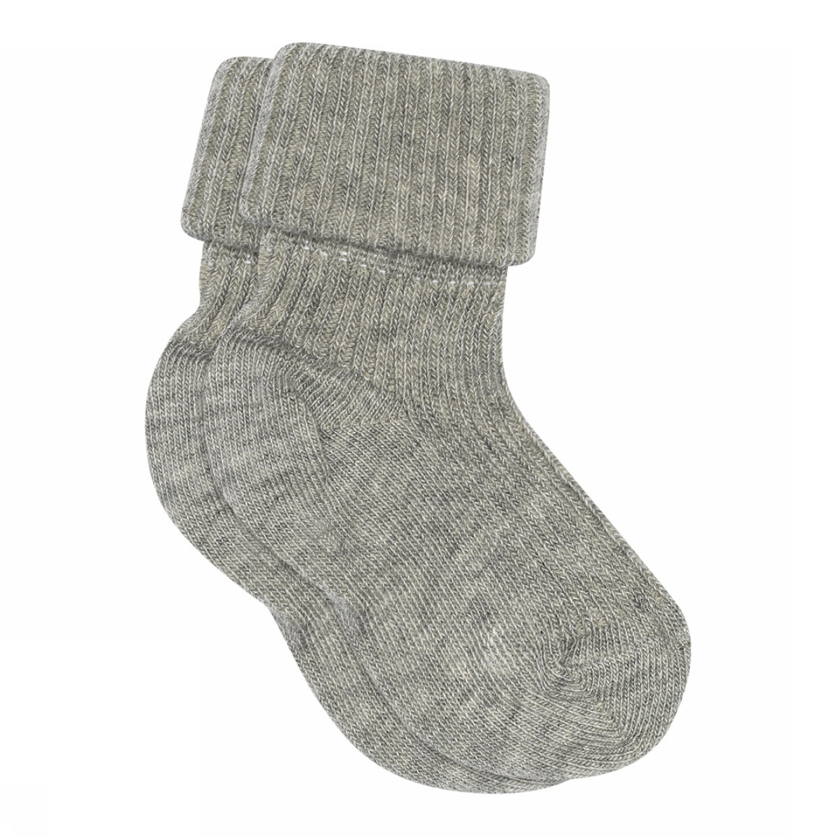 Cotton rib baby socks - Grey Melange