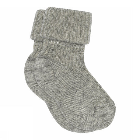 Cotton rib baby socks - Grey Melange