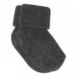 Cotton rib baby socks - Dark Grey Melange