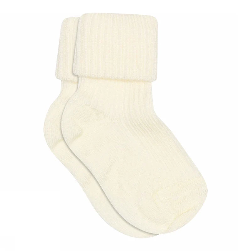 MP Wool Socks Rib 432 Snow White