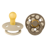 BIBS Pacifier Studio Colour 2 PACK Polka Mix Latex Vanilla/Dark Oak