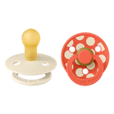 BIBS Pacifier Studio Colour 2 PACK Polka Mix Latex Ivory/Tango