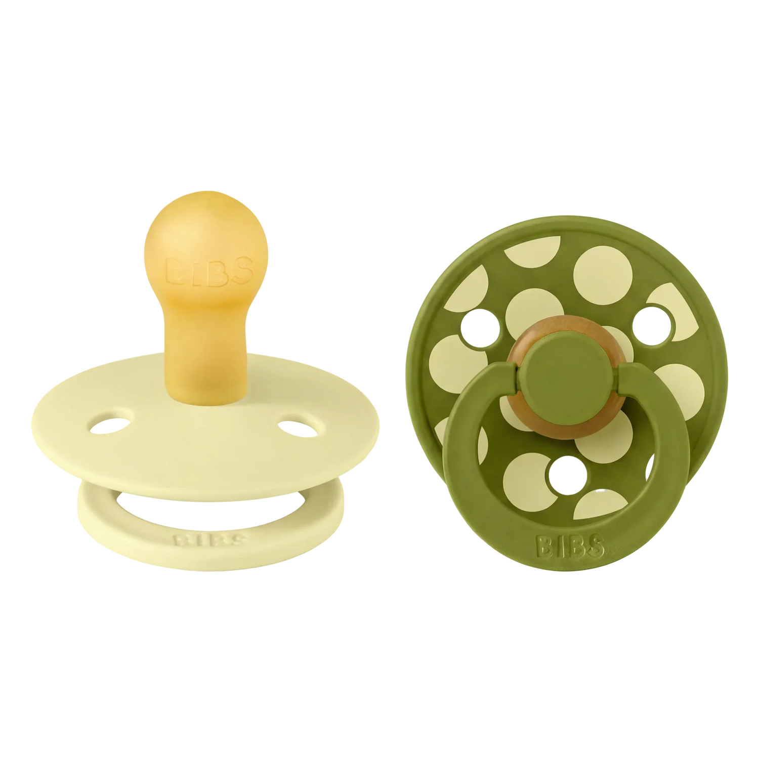BIBS Pacifier Studio Colour 2 PACK Polka Mix Latex Luna/Wasabi