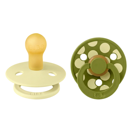 BIBS Pacifier Studio Colour 2 PACK Polka Mix Latex Luna/Wasabi