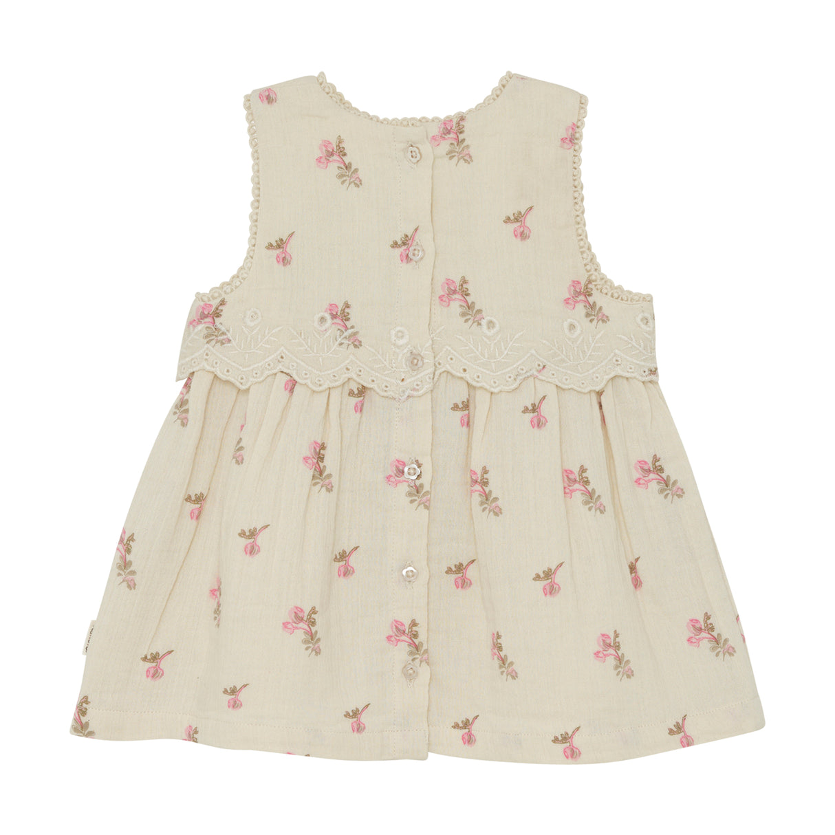 Minymo - Cremefarvet kjole med blomster 114274