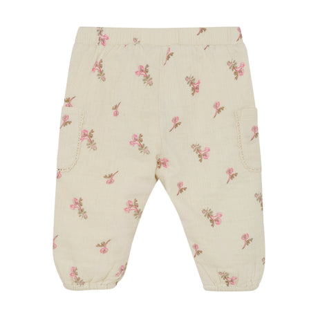 Minymo - Sandfarvede bukser med blomster 114280