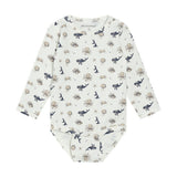 Minymo - Langærmet Body m. Print - White Pepper 114301