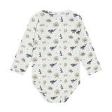 Minymo - Langærmet Body m. Print - White Pepper 114301