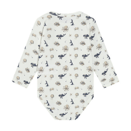 Minymo - Langærmet Body m. Print - White Pepper 114301