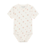 Minymo - Hvid kortærmet body med blomster 114302