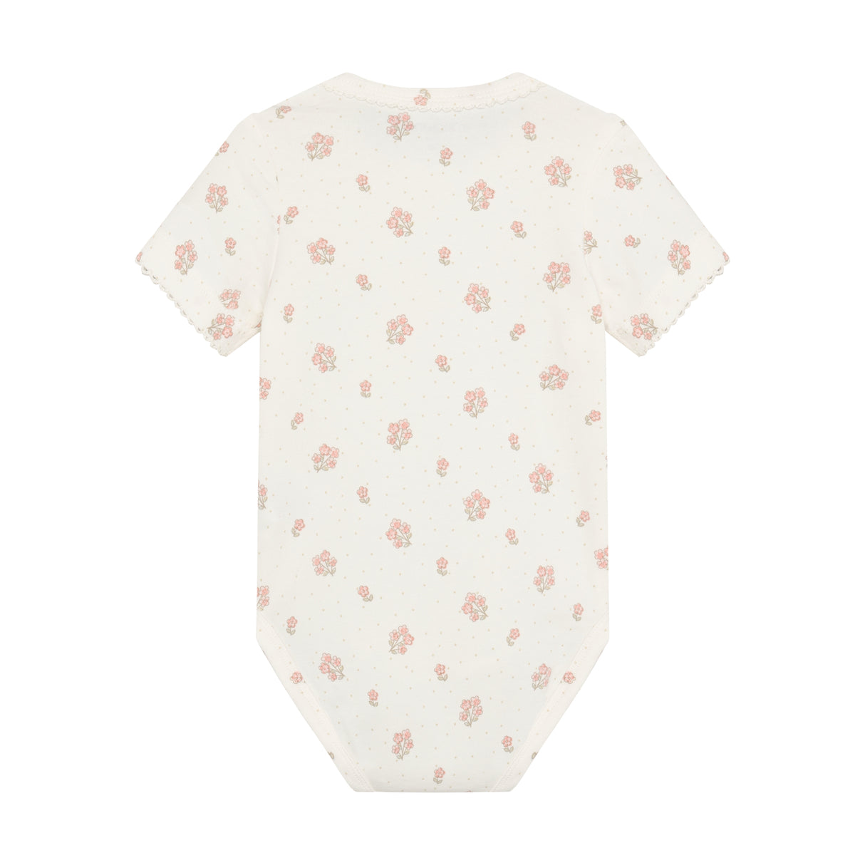 Minymo - Hvid kortærmet body med blomster 114302