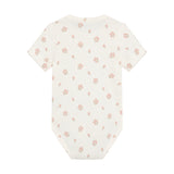 Minymo - Hvid kortærmet body med blomster 114302