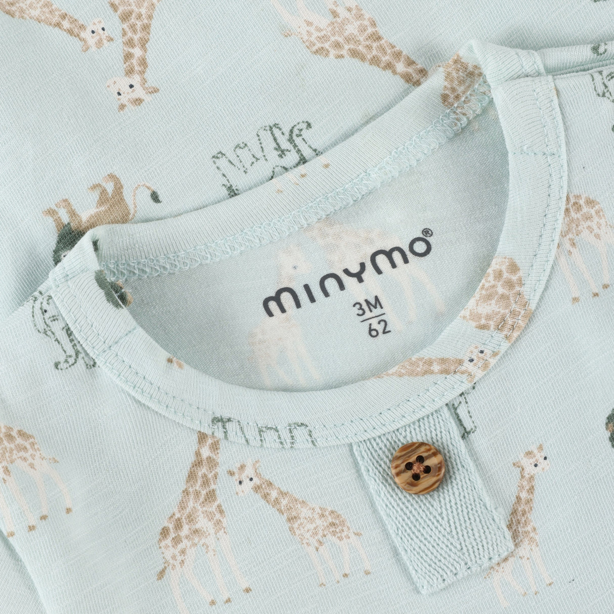 Minymo - blå body med zoo dyr 114347