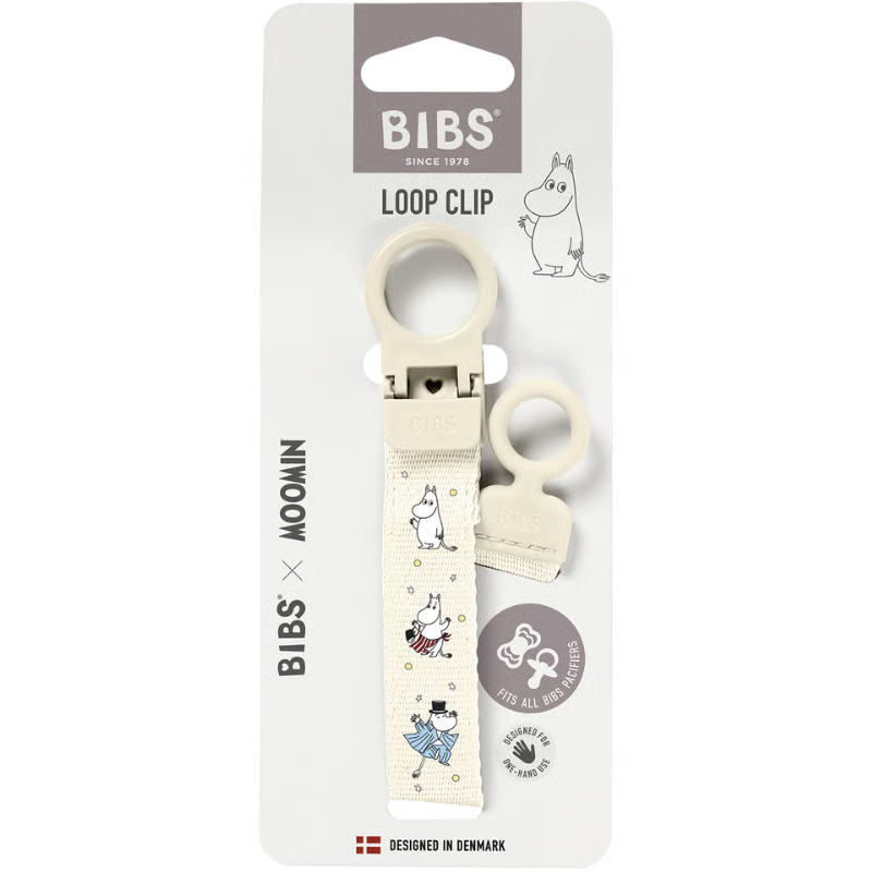 BIBS x Moomins Pacifier Clip Loop Ivory
