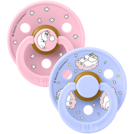 Bibs x Moomin Pacifier Colour 2 pack Dreaming Latex Size 2 Baby Pink mix