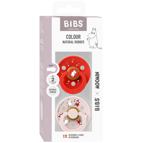 Bibs x Moomin Pacifier Colour 2 pack Dancing Latex Size 2 Candy Apple mix