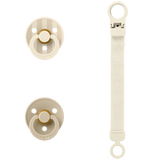 BIBS Colour Pacifier & Loop Clip Gift Set Latex Size 1 Ivory
