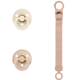 BIBS Colour Pacifier & Loop Clip Gift Set Latex Size 1 Blush