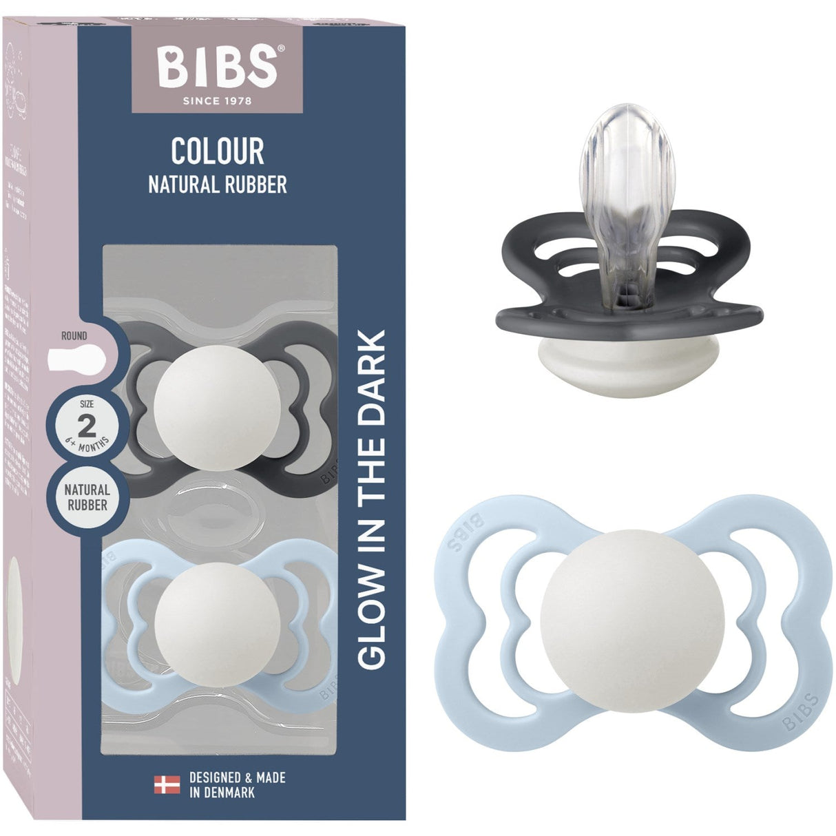 Bibs Iron Glow/Baby Blue Glow Sut Supreme 2-Pak Silikone