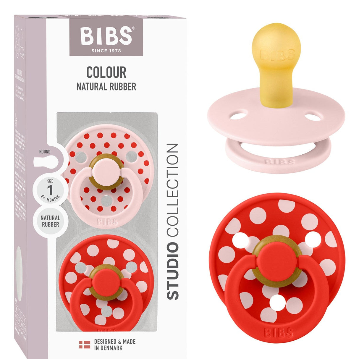 Bibs Blossom/Candy Apple Sut Studio Colour 2-Pak Polka Latex