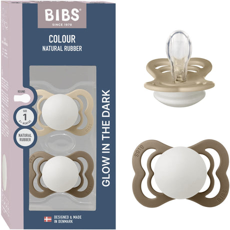 Bibs Vanilla Glow/Dark Oak Glow Sut Supreme 2-Pak Silikone