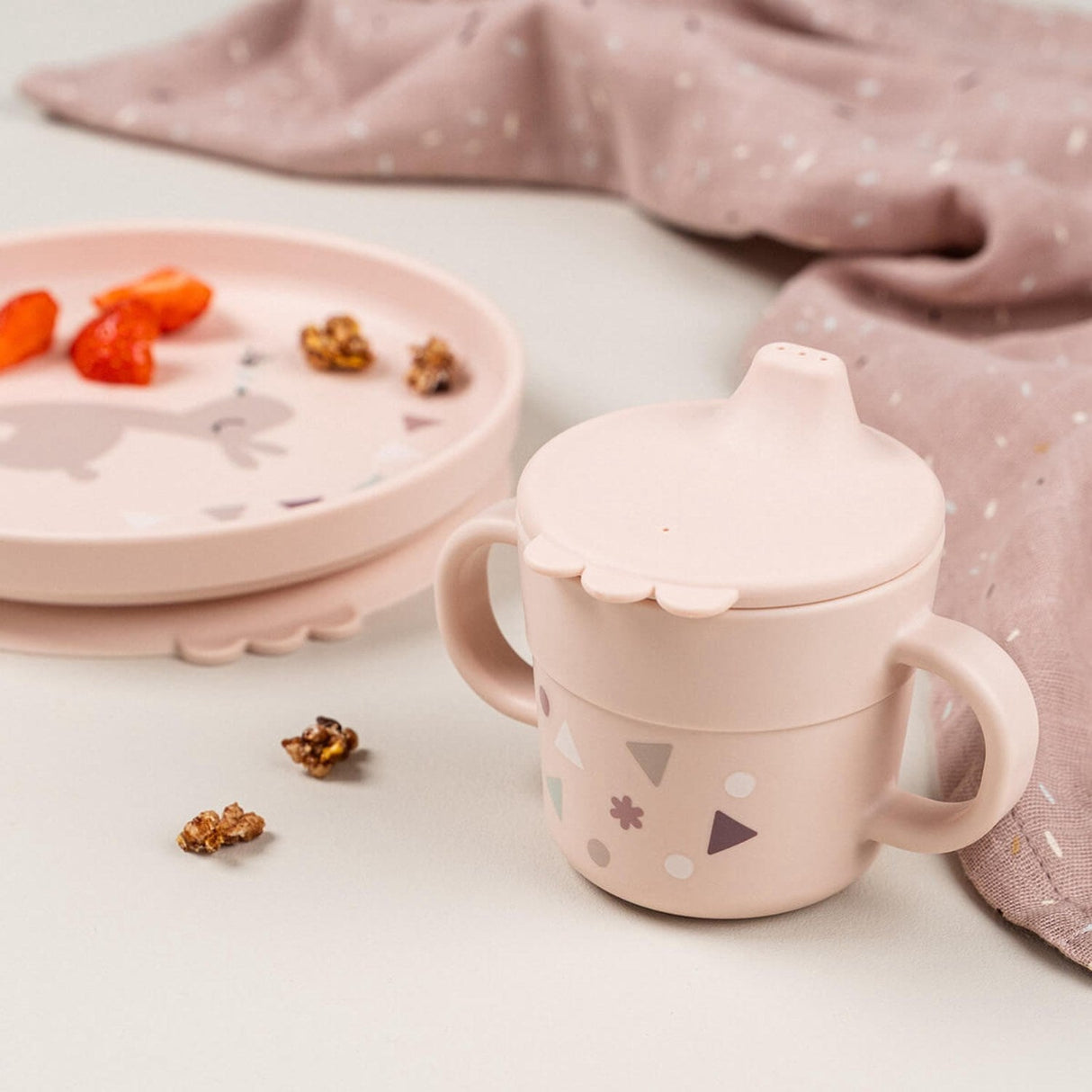 DonebyDeer Celebration Powder Foodie Spisesæt Med Sugekop