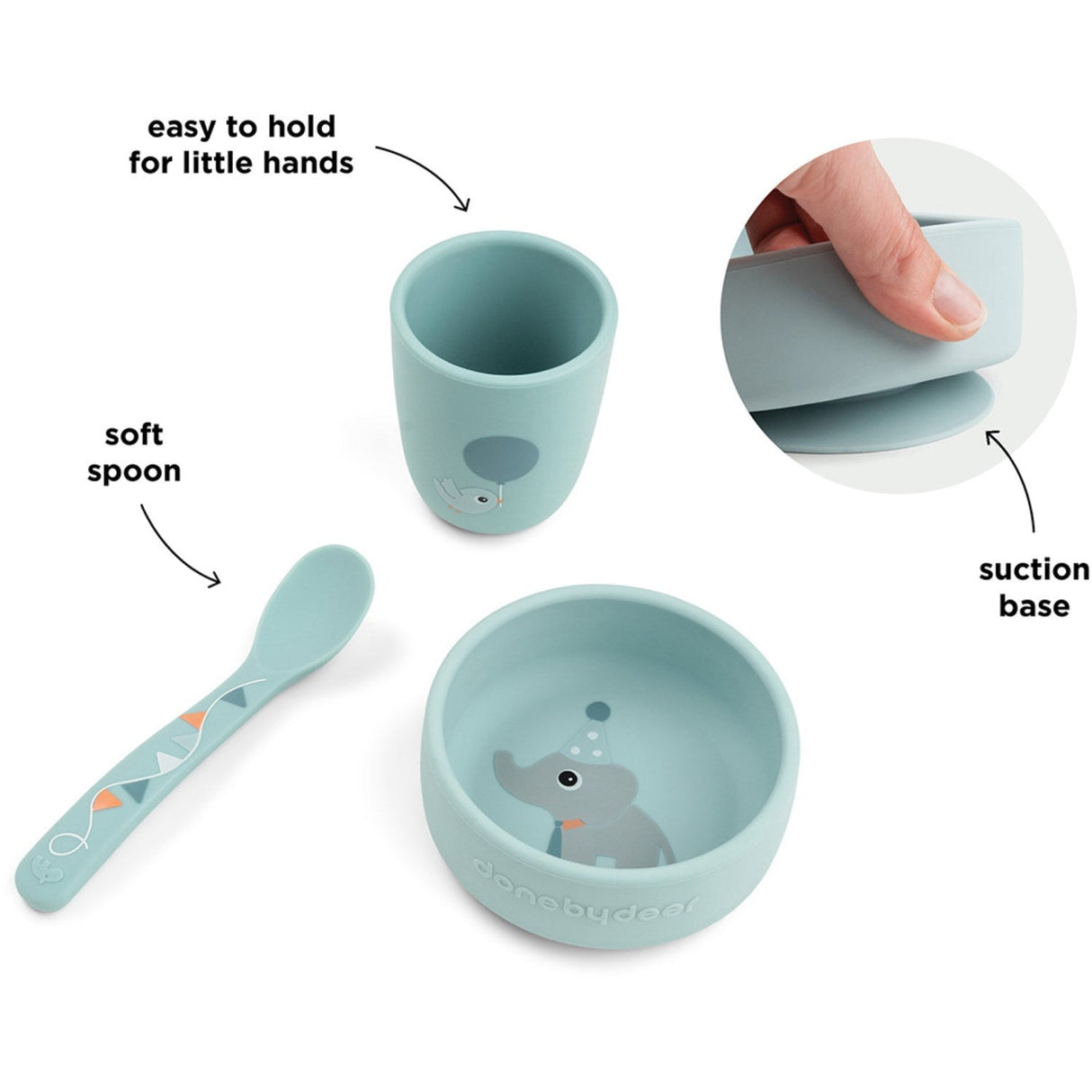 DonebyDeer Celebration Blue Stick&Stay Spisesæt