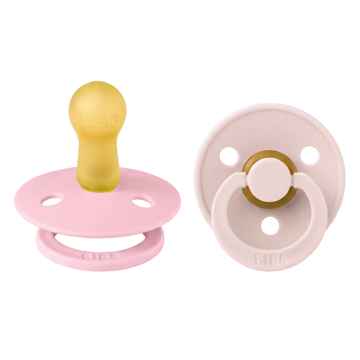 BIBS Pacifier Colour 2 PACK Latex Petal/Baby Pink