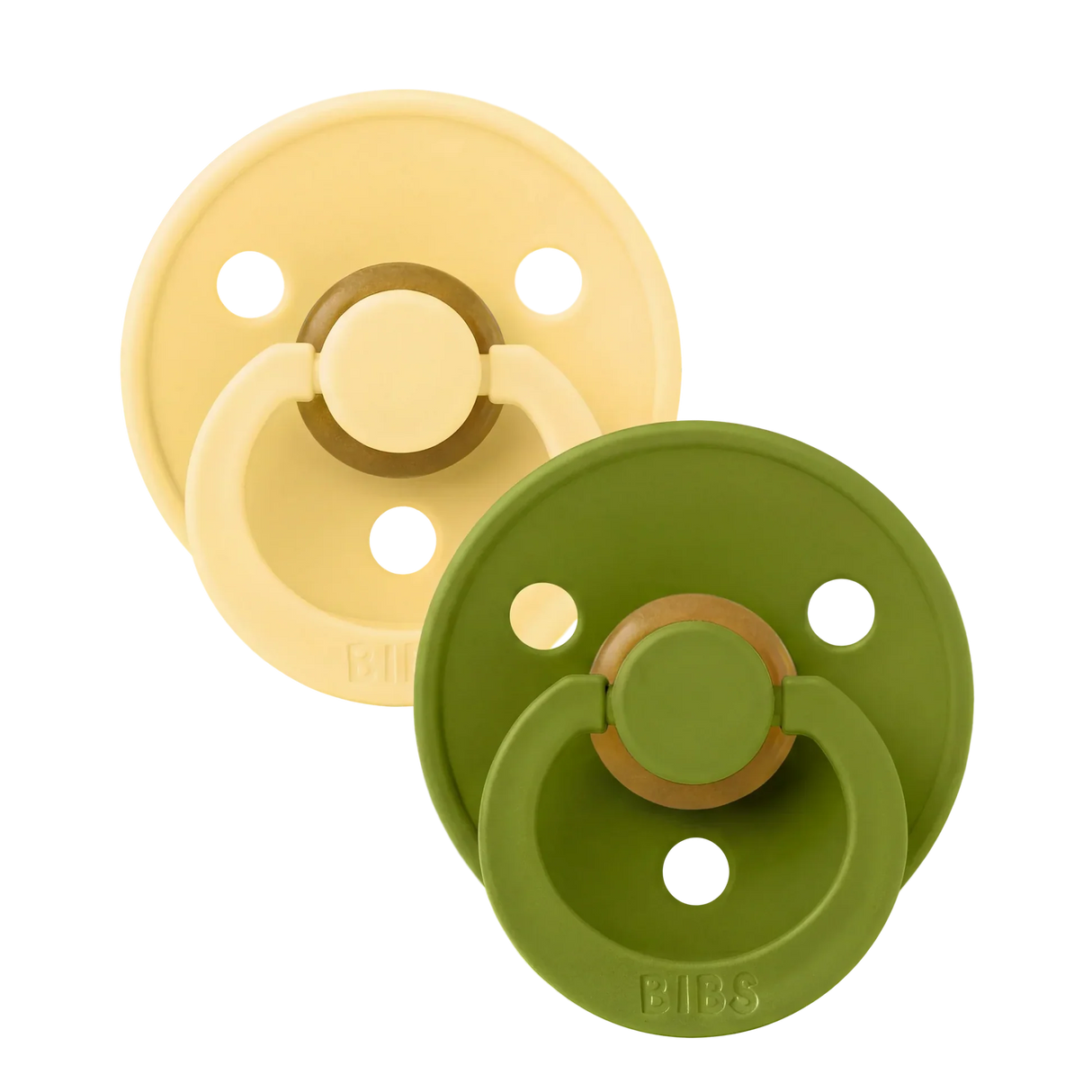 BIBS Pacifier Colour 2 PACK Latex Pale Butter/Wasabi