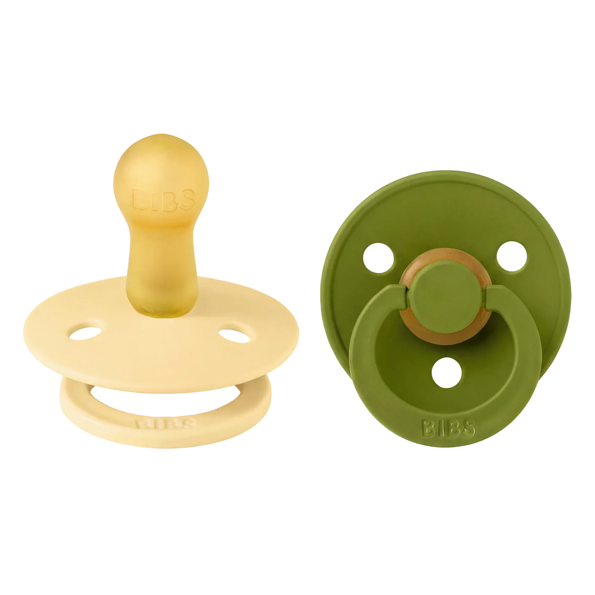 BIBS Pacifier Colour 2 PACK Latex Pale Butter/Wasabi