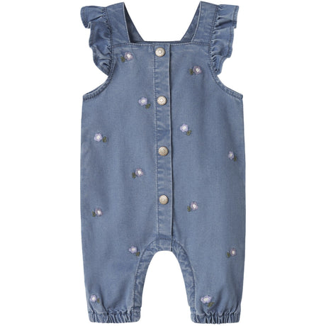 Name It Denim Blue Flower Emb Nbfsage Dnm Overall 3606-Yb