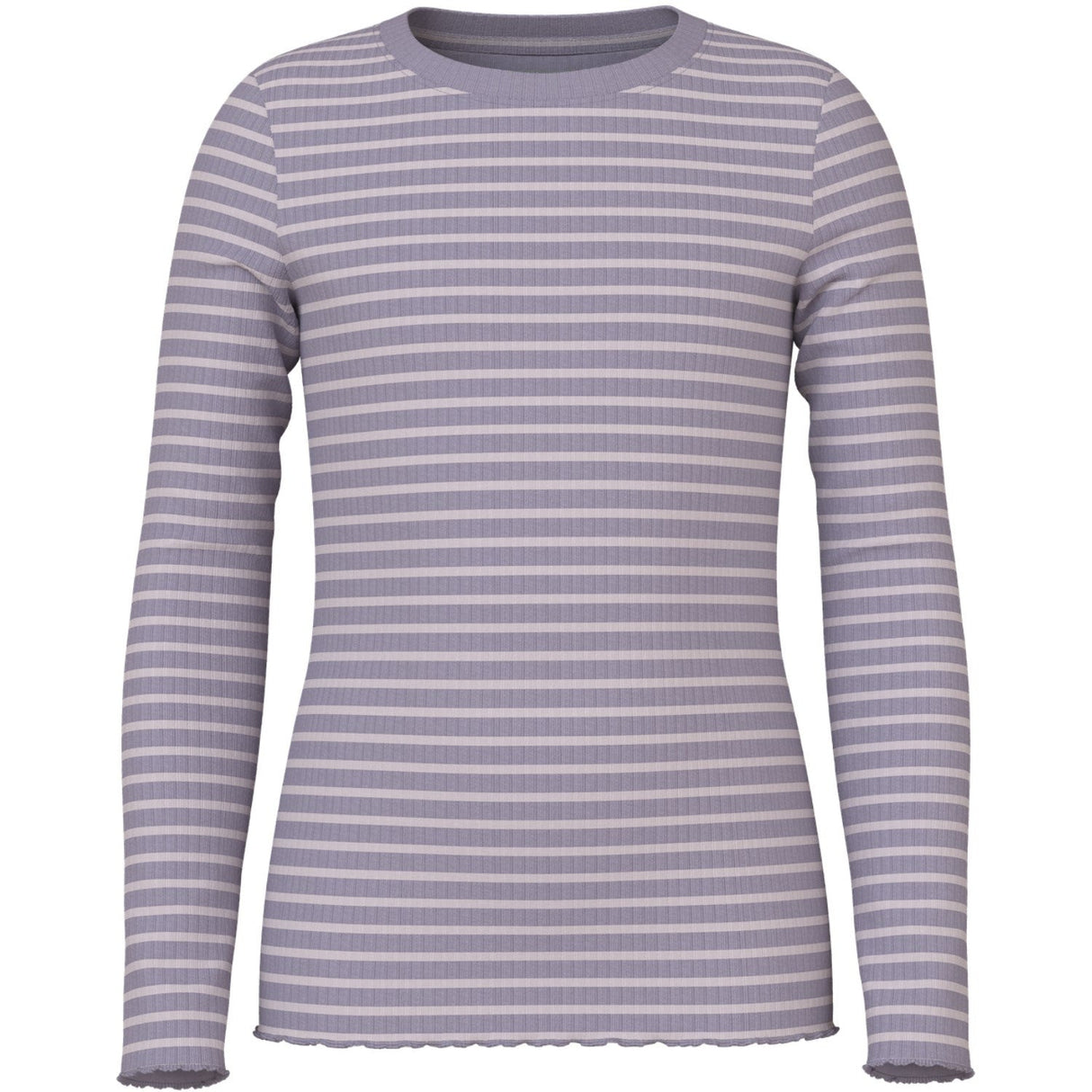Name It Lavender Gray Lilac Marble Stripe Nmfvemma Ls Slim Top