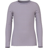 Name It Lavender Gray Lilac Marble Stripe Nmfvemma Ls Slim Top