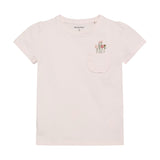 Minymo T-shirt m broderede blomster på lomme