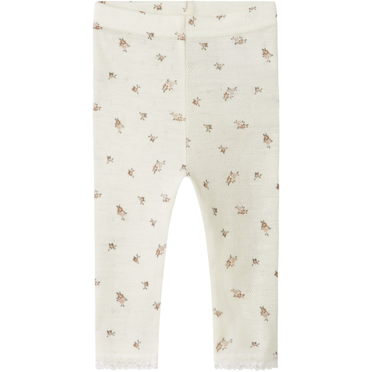 Name It Snow White Small Flowers Nbfwang Uld Needle Leggings Noos